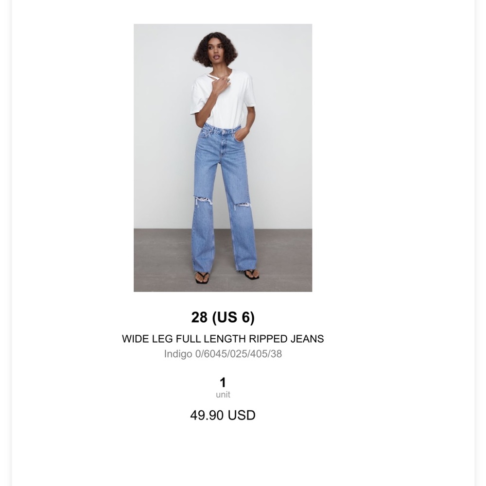 Worn once Zara Jeans